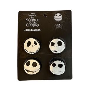 Jack Skellington The Nightmare Before Christmas Bag Clips 4-Pack New Sealed